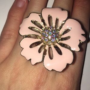 Pink Flower Costume Ring